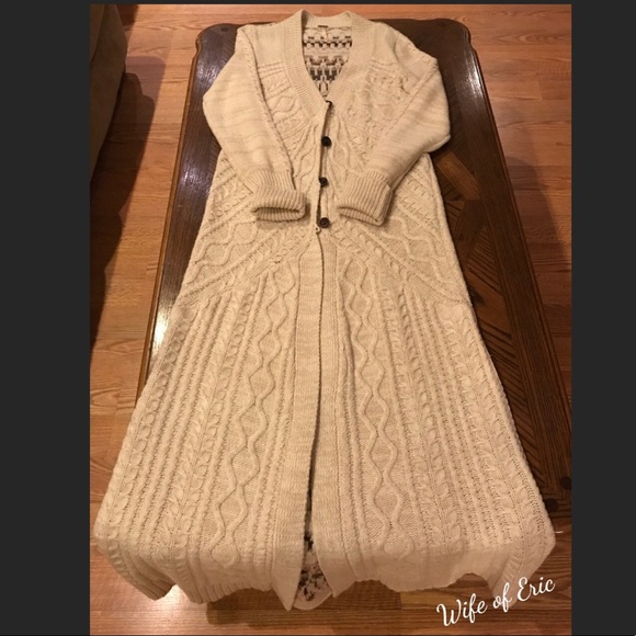 Free People Sweaters - Free People Bobble Bee Maxi Cardigan Ivory Sz Med